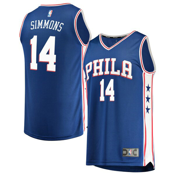 Maillot Philadelphia 76ers Homme Jonathon Simmons 14 Icon Edition Bleu